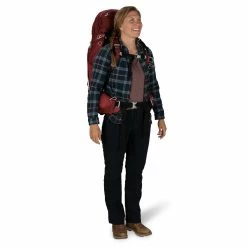 Osprey Aura AG 65 - Women's -Gregory shop AuraAG 65L S22 OnBody1 BerrySorbetRed rsz 52642.1652392975